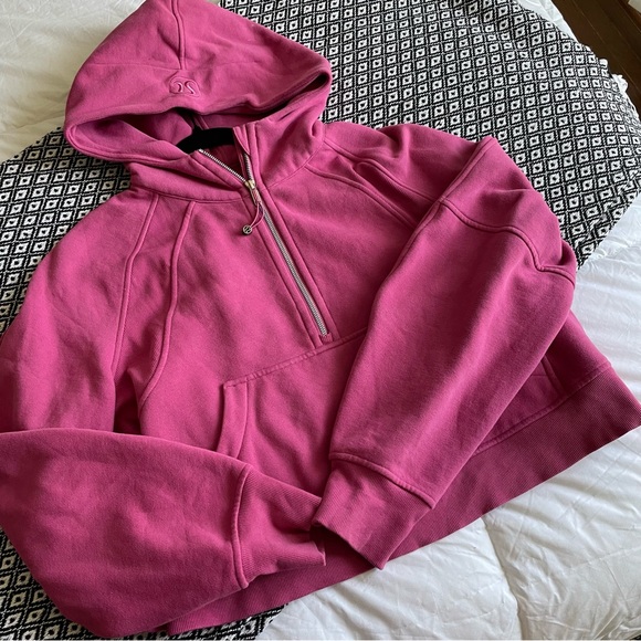 lululemon athletica | Tops | Pink Lychee Half Zip Scuba Hoodie | Poshmark